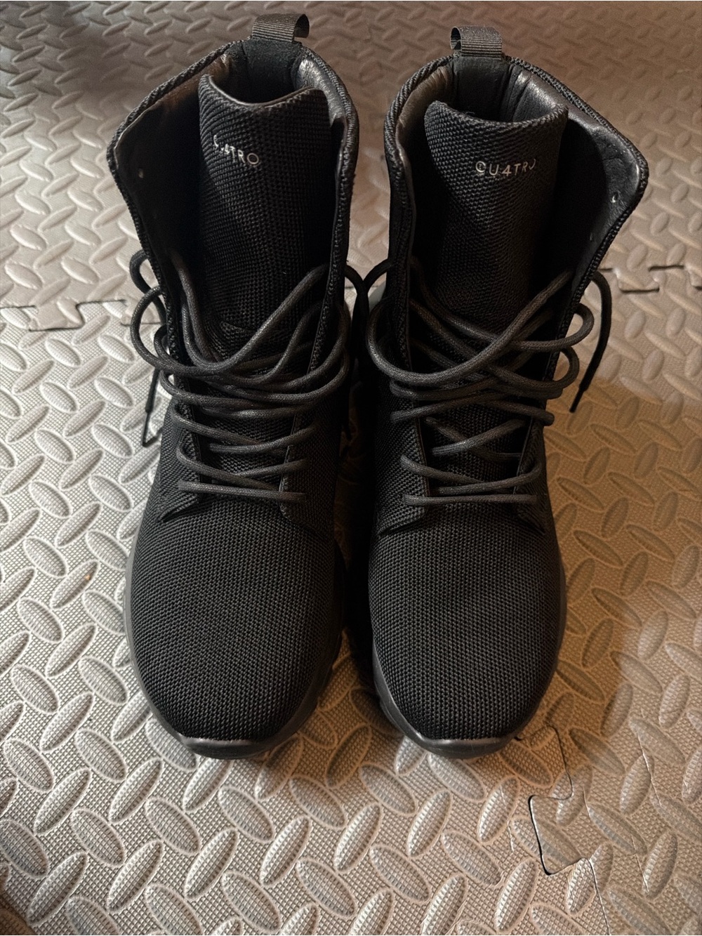 Cuatro Men's Black Tactical Lace-Up Boots 9.5